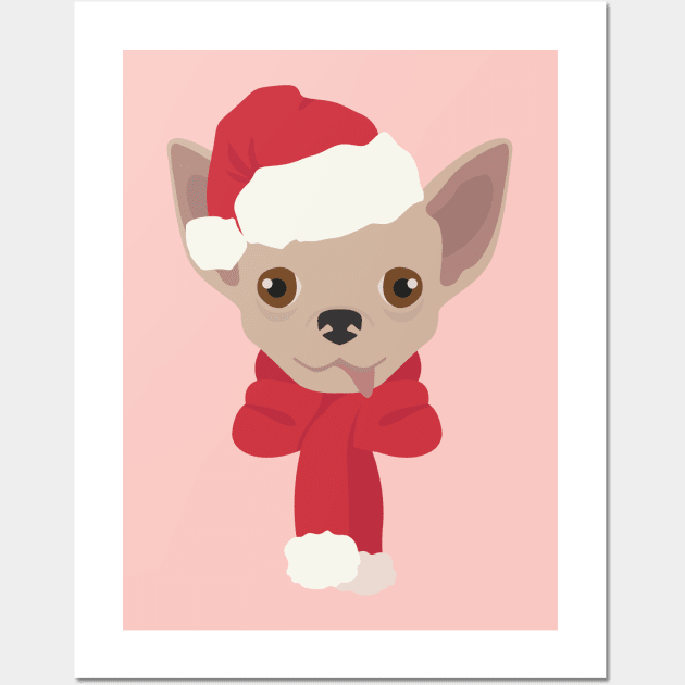 Chihuahua Christmas Dog Wall Art by JunkyDotCom